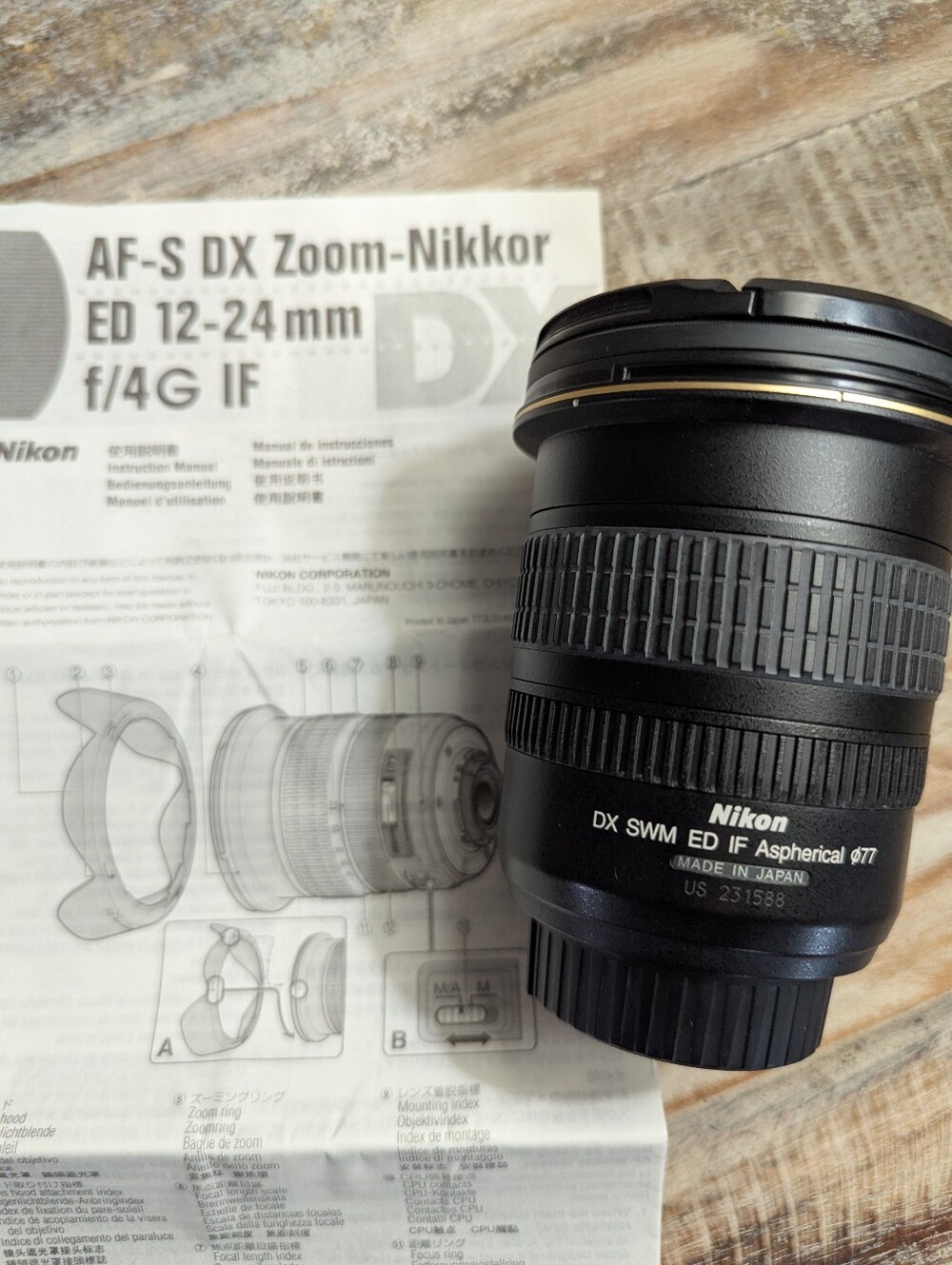 Nikkor aF-S 12-24mm f/4 G IF-ED AF DX Wide Angle Lens